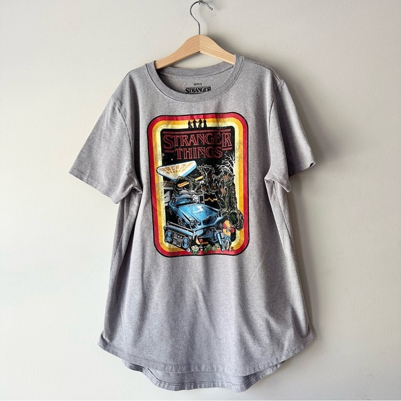 Stranger Things Graphic Quarter Length Sleeve Top - Picture 1 of 4